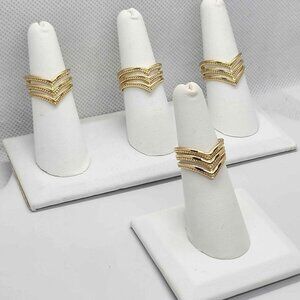 Brand New   Brazilian 18k Gold Filled Stacking V Band Ring